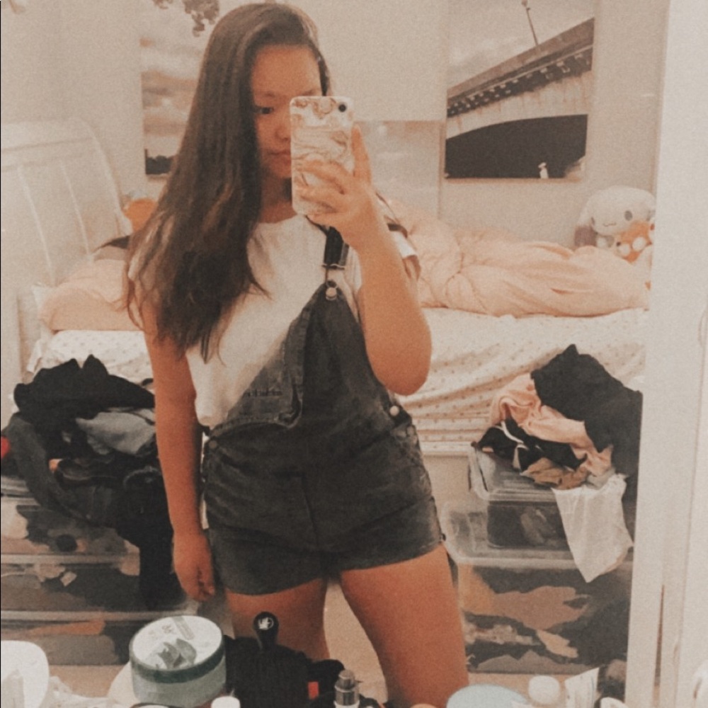 American Eagle Corduroy Short Overalls